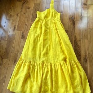Zimmerman yellow maxi one shoulder dress size 0P
